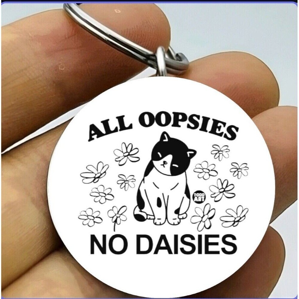 Kitty Cat Pet Animal Hot Stainless Keychain Paw Mother Mom Art